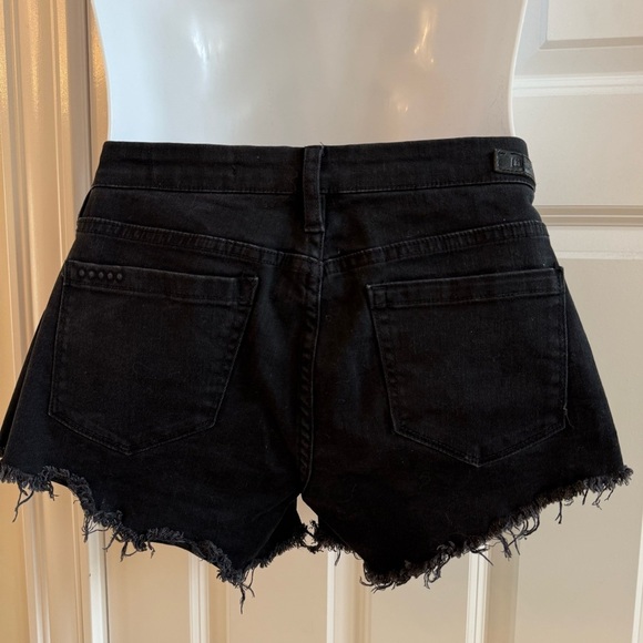 Blank NYC Womens 27 Little Queenie Jean Shorts Black Cut Off Frayed Hem Booty - Picture 2 of 9